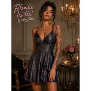 Blondie Nites by Stacy Sklar Metallic Glitter Party Dress Size 1